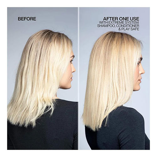 Redken Extreme Play Safe Heat Protectant Spray & Leave In Conditioner Before and After Redken Extreme Play Safe Heat Protectant Spray & Leave In Conditioner Before and After