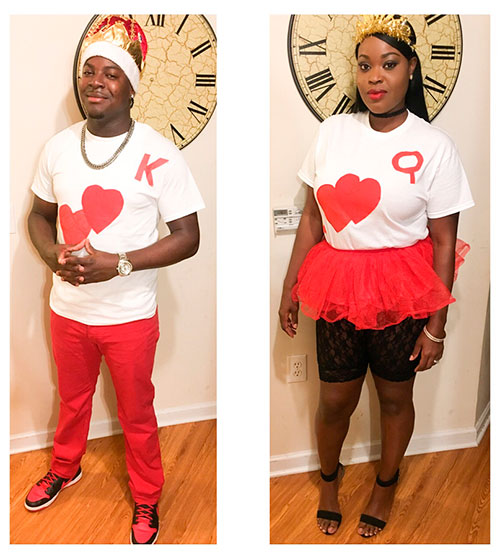 Amazing King & Queen Cards Costumes for Halloween 2019, funny couple costumes, funny couple Halloween costumes