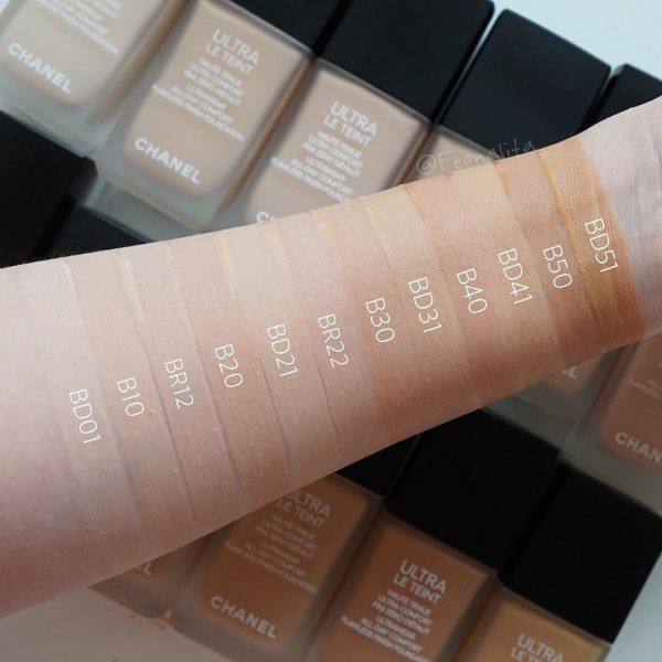 Chanel ultra le teint swatches 2019 Chanel ultra le teint foundation swatches