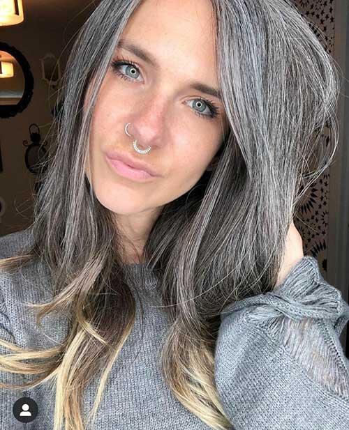Lovely grey on grey hair color makes you gorgeous, try these cute fall hair colors