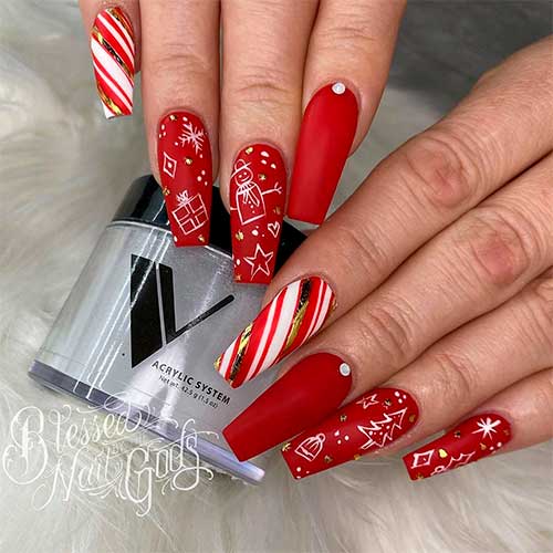 Most Beautiful and Attractive Red Christmas Nails 2019