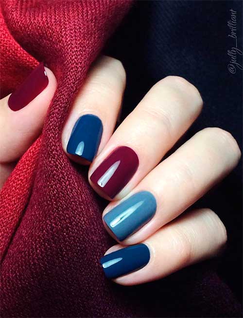 Cute winter multi-colored acrylic nails set! Cute winter multi-colored acrylic nails set!