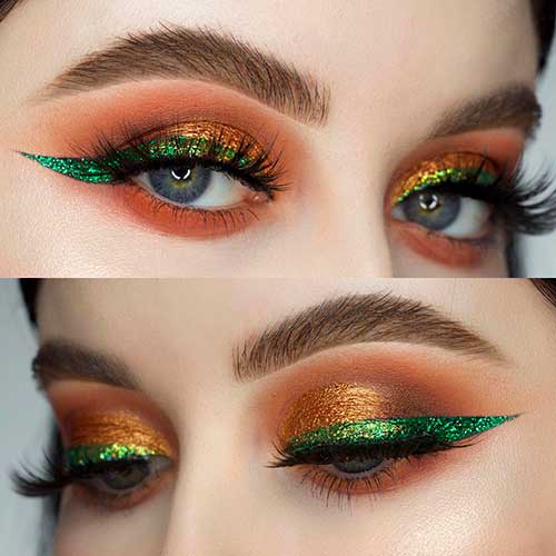 Green and gold festive look for Christmas 2019