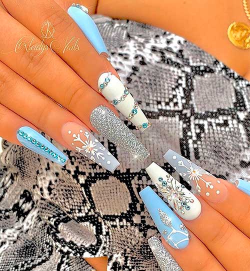 Cute winter nail designs coffin shape for inspiration! 