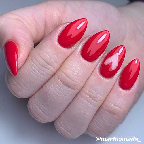 Cute red simple valentines day nails design!