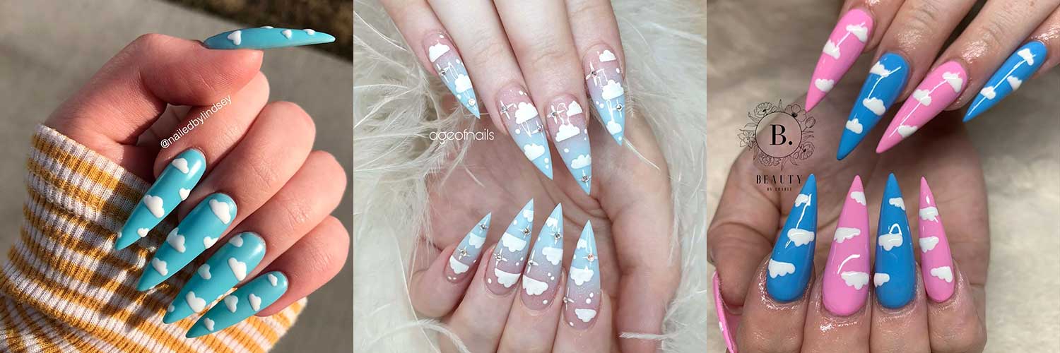 Gorgeous stiletto cloud nails