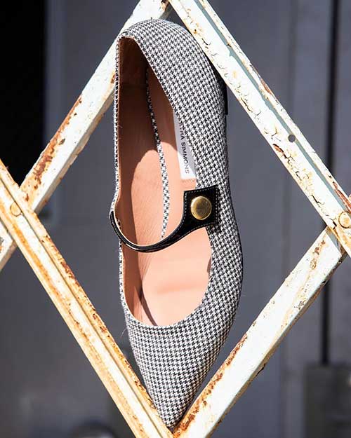 HERMIONE BOLD DOGTOOTH WOOL BLK PAT HERMIONE BOLD DOGTOOTH WOOL BLK PAT
