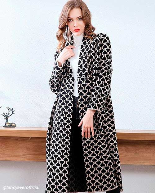 Stunning Lapel print wool blend coat! Stunning Lapel print wool blend coat! - trendy winter coats 2020