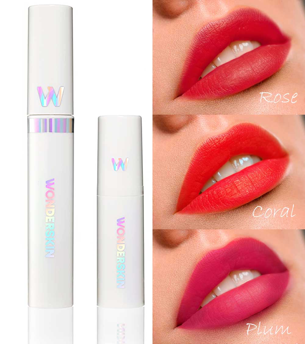 Wonderskin Wonderblading Lip Color 2020 in Darling plum , rose, and coral
