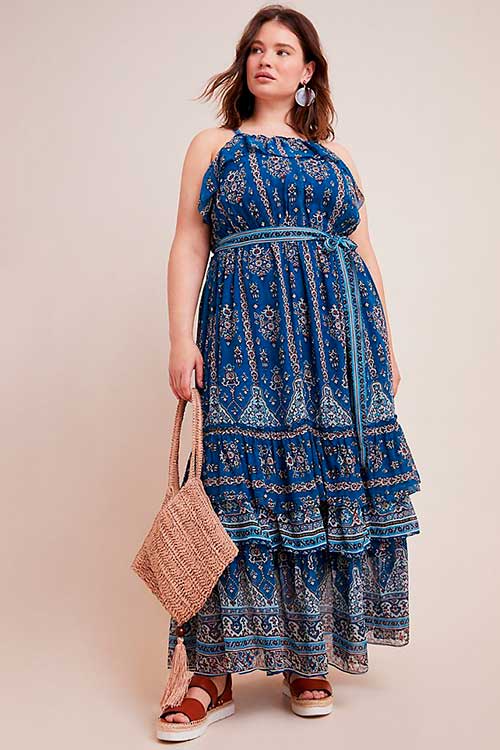 Anthropologie Plus Size Sasha ruffled maxi dress is a stunning ruffle maxi dress plus size