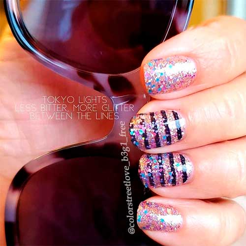 Cute color street glitter nail strips combo!