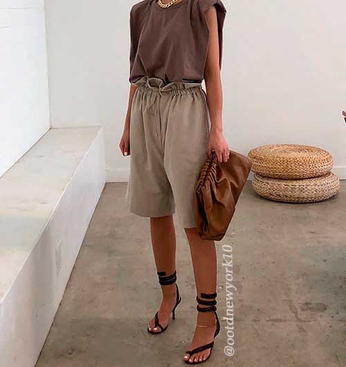 Neutral color best women's bermuda shorts for summer 2020! Neutral color best women's bermuda shorts for summer 2020!