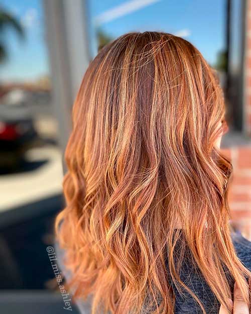 Stunning auburn balayage long hair idea for summer 2020!