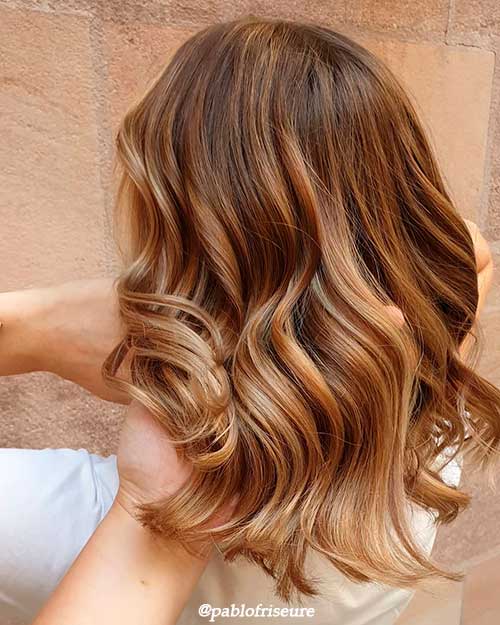 Stunning golden brown hair color idea!