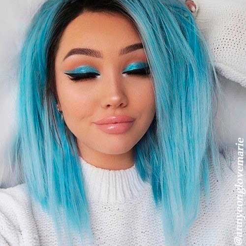 Stunning pastel blue color hair idea for summer 2020!