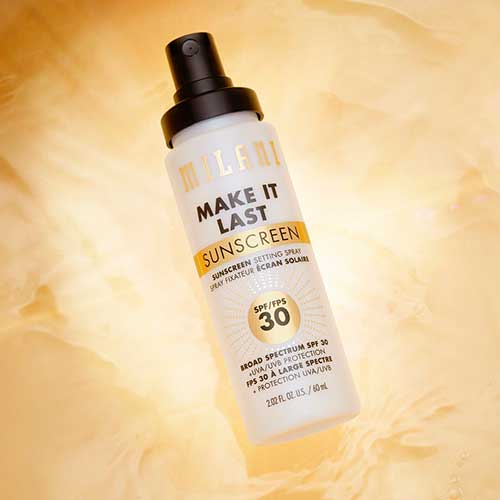 Lock in makeup, block out sun, and shield from pollution using Milani Make It Last Sunscreen Setting Spray Spf 30 Lock in makeup, block out sun, and shield from pollution using Milani Make It Last Sunscreen Setting Spray Spf 30