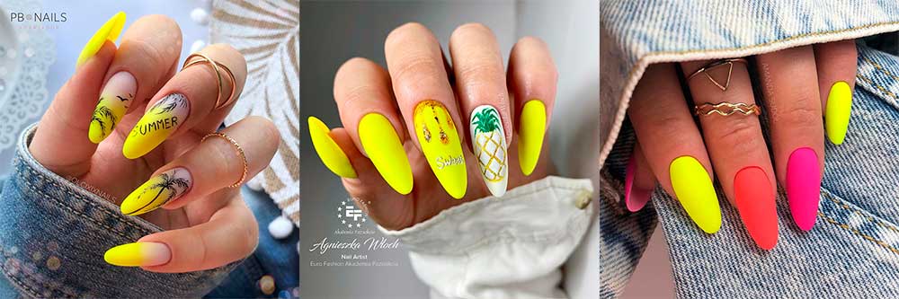 Cool and Trendy Neon Yellow Nails for Summer Time