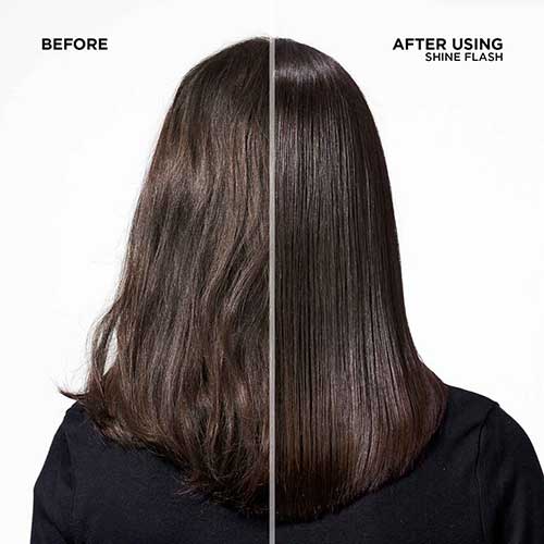 Shine texture after using redken shine flash glass-like shine spray on hair!