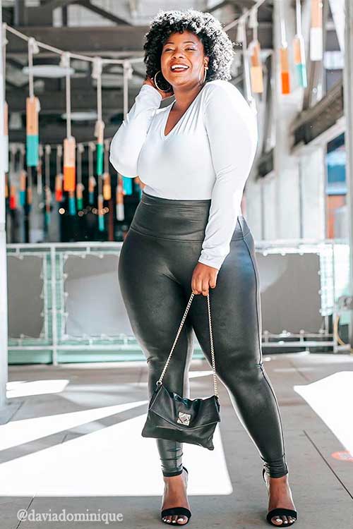 plus size faux leather leggings