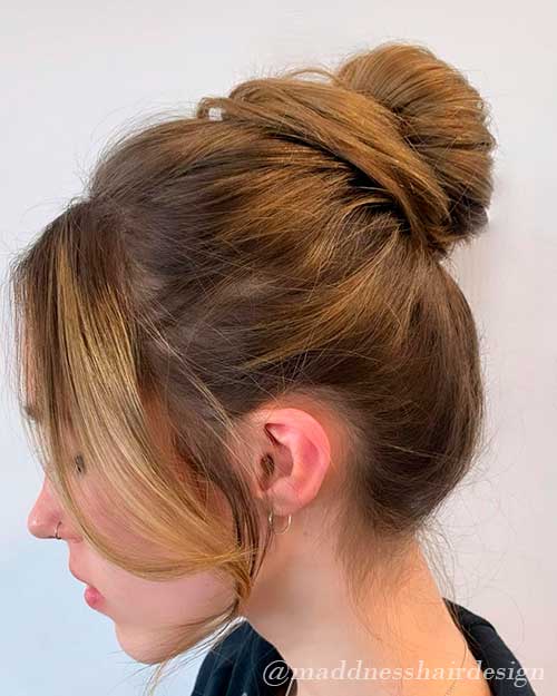 Hair Bun with Face Faming Tendrils