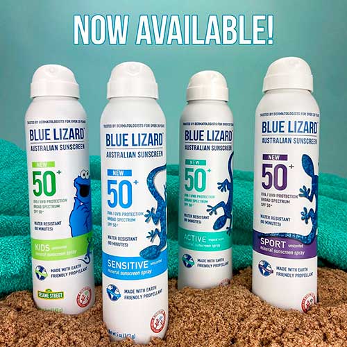 4 New Mineral Blue Lizard Sunscreen Spray