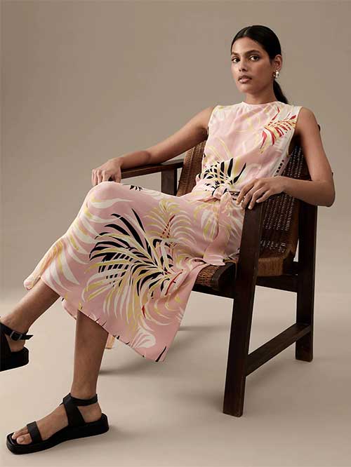 M&S Pure Silk Printed Midi Shift Dress M&S Pure Silk Printed Midi Shift Dress is One of The Best M&S Spring Dresses
