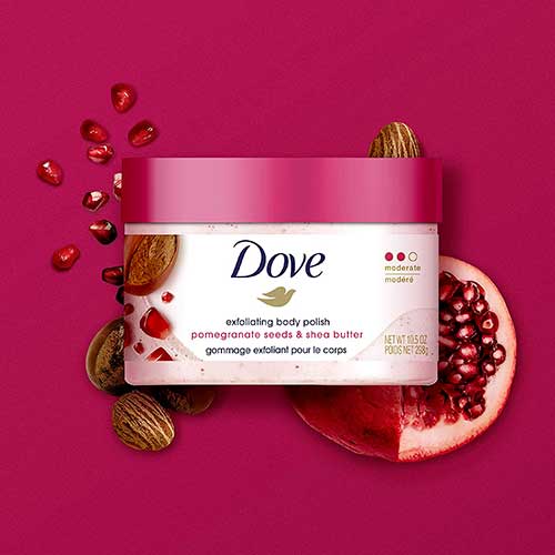 Pomegranate Seeds & Shea Butter Moderate Dove Exfoliating Body Polish