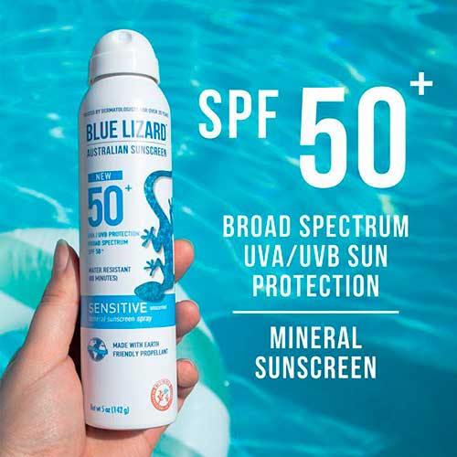Sensitive Mineral Blue Lizard Sunscreen Spray 2021 Sensitive Mineral Blue Lizard Sunscreen Spray 2021