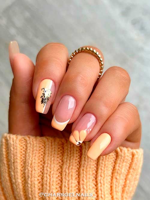 Lovely peach color nails