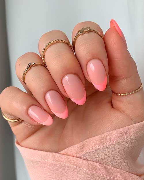 Peach French Tip Nails 2021 considered the best summer nails to try