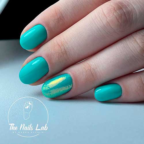 Perfect Short Turquoise Nails Short Turquoise Nails 2021 really perfect to be worn as summer nails
