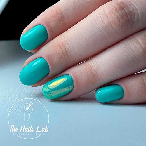 Short Turquoise Nails 2021 really perfect to be worn as summer nails