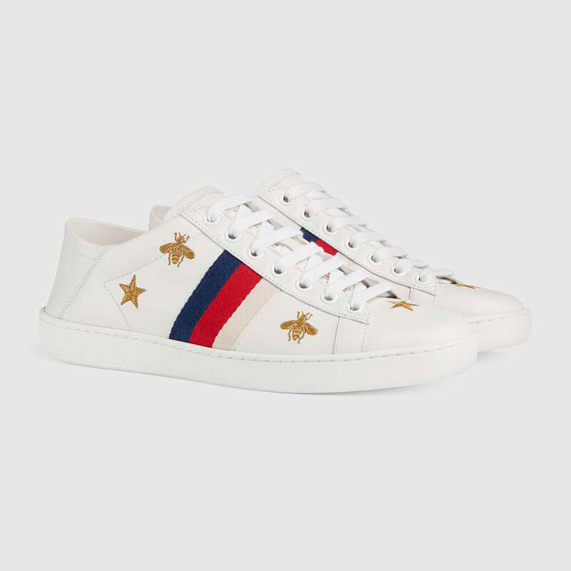Women’s Gucci Ace sneaker with bees and stars, gucci women sneakers, gucci women sneakers