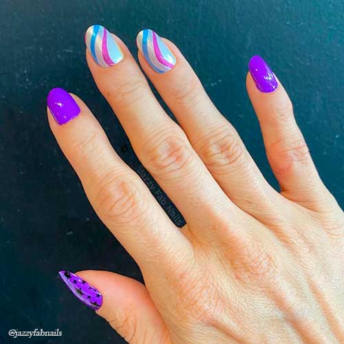 Color street supercharged mixed mani featuring Supercharged and Cool Beans strips