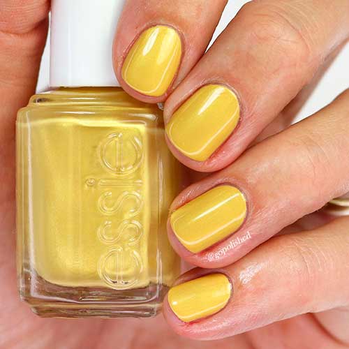 short dusty gold nails with Essie Nail Polish zest has yet to come for summer 2021