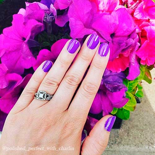 Supercharged Color Street Nails Short purple nails 2021 with Supercharged Color Street Nails Strips