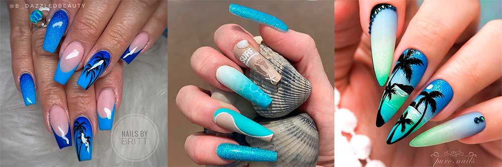 Adorable Blue Nails to Try in Summertime