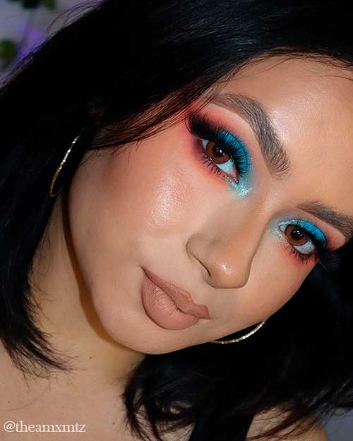 Gorgeous eyeshadow look use blue shade MAR Gorgeous eyeshadow looks use blue shade MAR from Treslúce Beauty I Am Shadow Palette