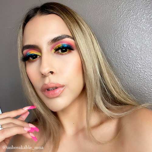 Rainbow Eyeshadow Looks with Beauty I Am Shadow Palette, rainbow makeup looks