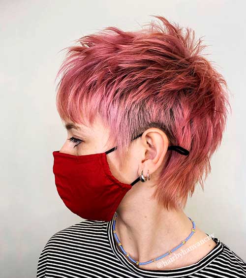 The Spiky Textured Pixie Short Shag Haircuts