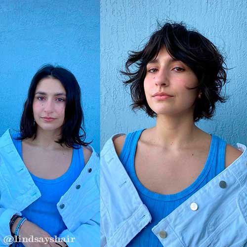 The short shag haircuts with the curtain bangs The short shag haircuts with the curtain bangs
