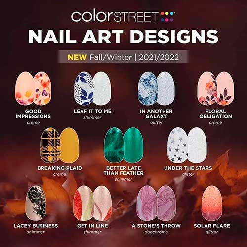 Fall/Winter Color street Nail Art Designs 2021/2022, easy manicure ideas, cute color street nail ideas to try