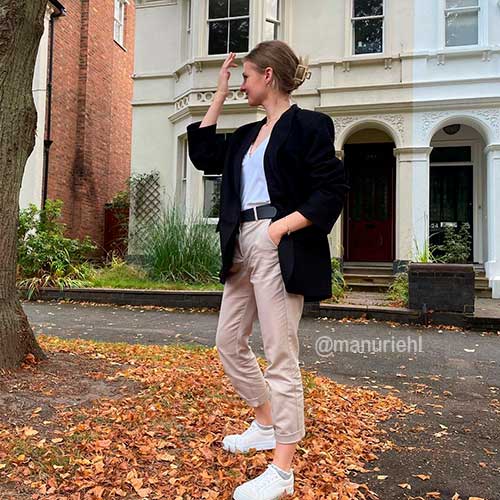 Formal Look in White, Black, and Khaki Formal Look in White, Black, and Khaki are gorgeous fall outfits for women 2021