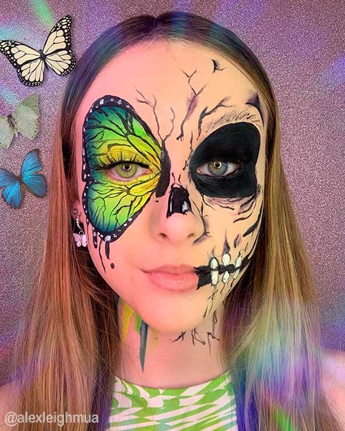 Glam Butterfly skull and skeleton makeup Glam Butterfly skull and skeleton makeup 2021