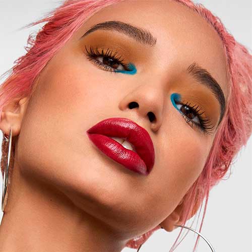 Glossy Red Lips use Harley Quinn Smashbox Lipstick