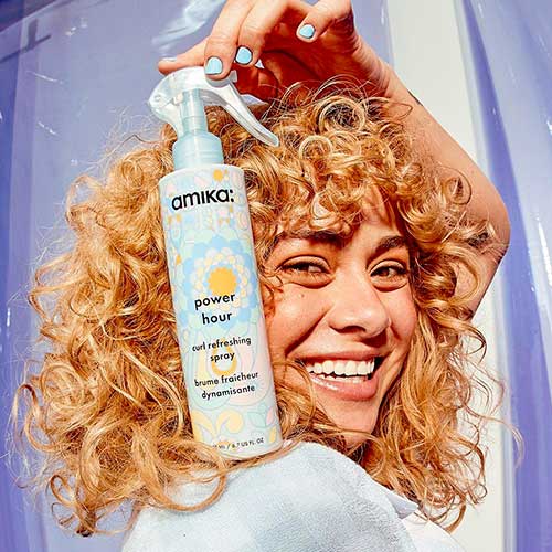 Manageable Curls with Amika Power Hour Curl Refreshing Spray