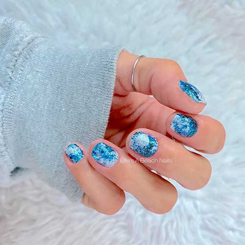 In Another Galaxy Nail Polish Strips are one of the best color street nail ideas to try in fall and winter seasons