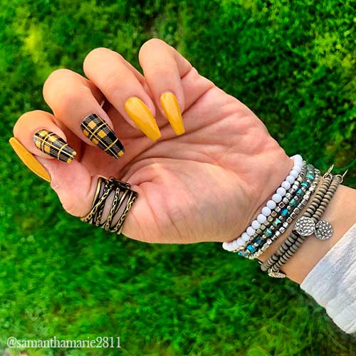 Color Street Breaking Plaid Nail Strips Color Street Breaking Plaid Nail Strips over coffin shaped nails are one of the cutest color street nail ideas 2021