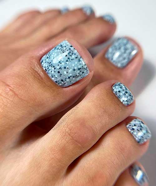 Black and White Dots in Grey Pedicure is best of pedicure ideas 2021