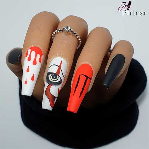 Coffin IT Halloween Nail Design is the best of Halloween nails 2021